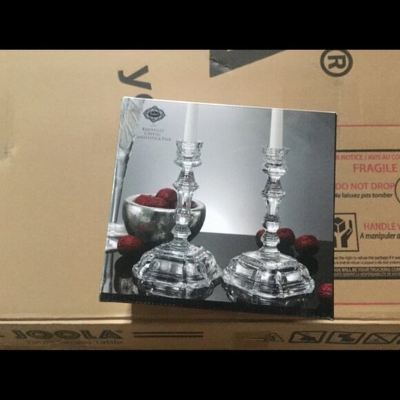 Other - NWOT Knoxville Crystal Candlestick Pair 8 High NEW IN BOX